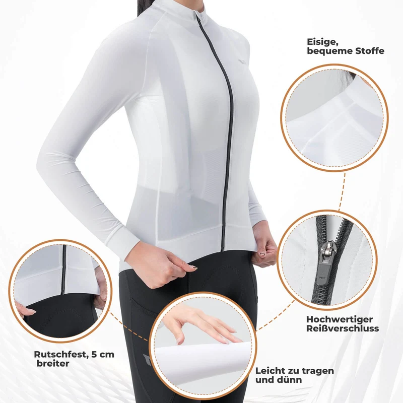 ROCKBROS TVI Damen Langarm-Radtrikot Fahrrad Jersey voor MTB en Rennrad