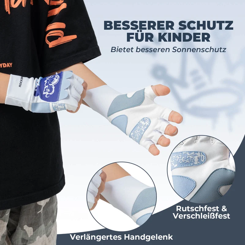 Kinder Halbvinger Fingerlose Fahrradhandschuhe