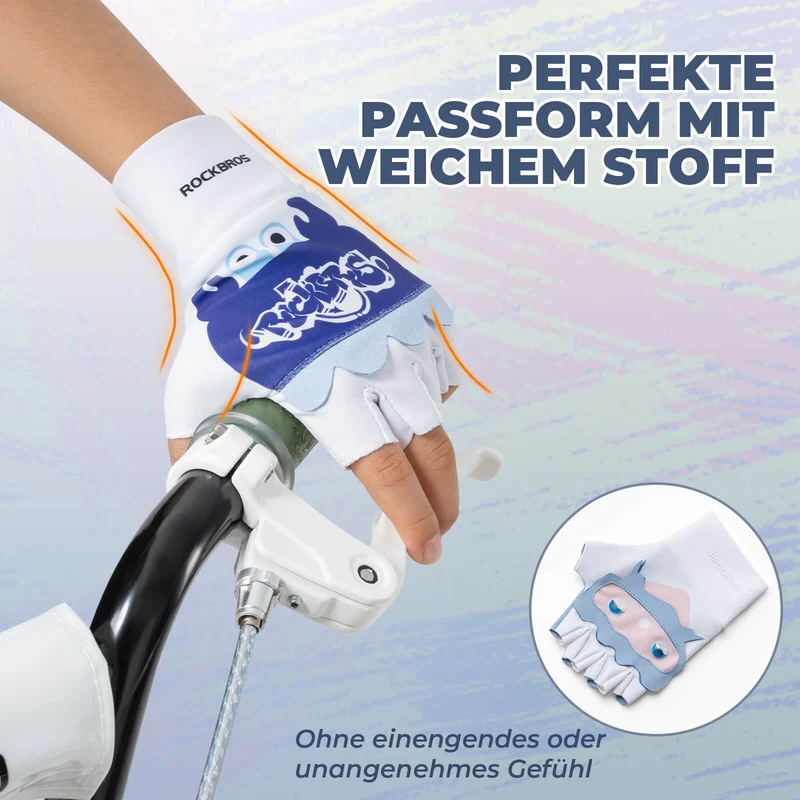 Kinder Halbvinger Fingerlose Fahrradhandschuhe
