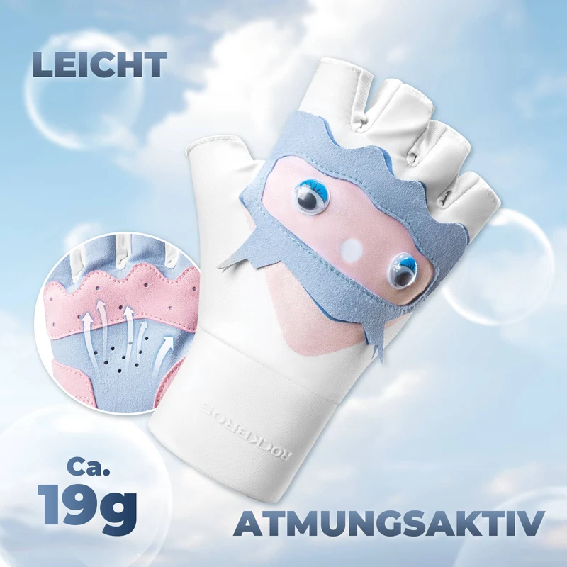 Kinder Halbvinger Fingerlose Fahrradhandschuhe
