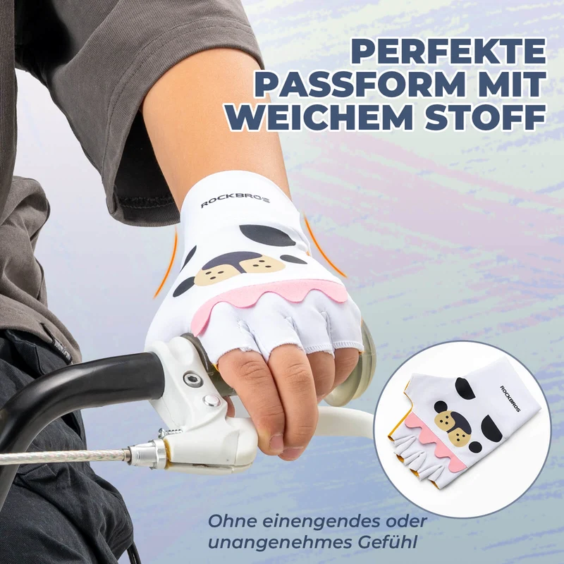 Kinder Halbvinger Fingerlose Fahrradhandschuhe