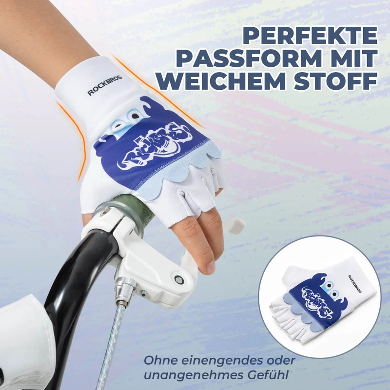 Kinder Halbvinger Fingerlose Fahrradhandschuhe