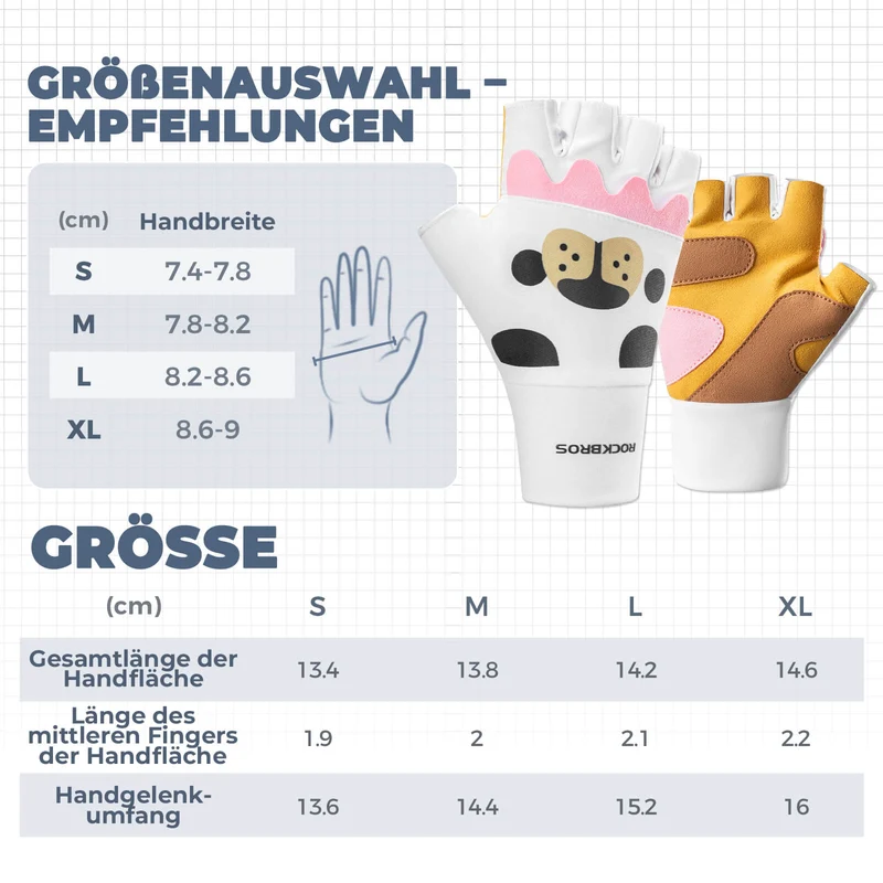 Kinder Halbvinger Fingerlose Fahrradhandschuhe