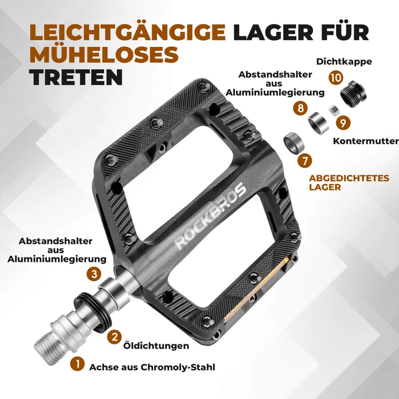 Platte Fahrradpedale Rutschfest met reflectiestreifen