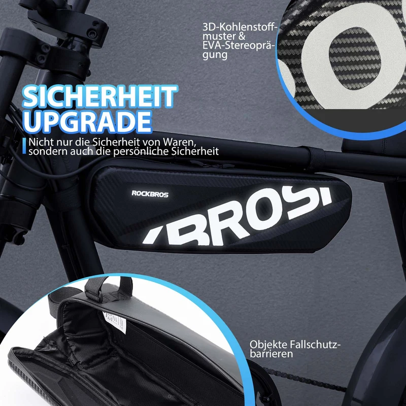 ROCKBROS Fahrrad Rahmentasche Wasserdicht Oberrohr Tasche 4.5L Zwart