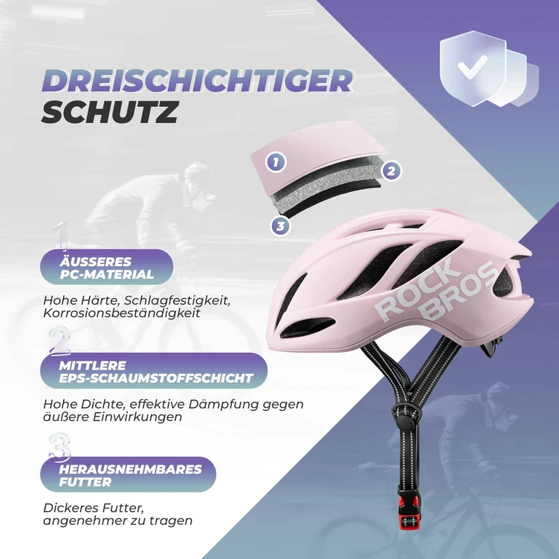 ROCKBROS Fahrradhelm 58-62cm Einstellbare Cityhelm Belüftung унісекс