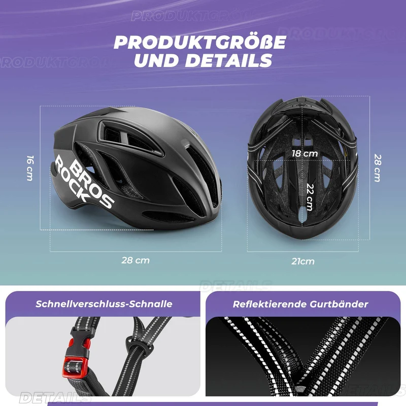ROCKBROS Fahrradhelm 58-62cm Einstellbare Cityhelm Belüftung унісекс
