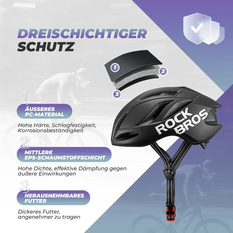 ROCKBROS Fahrradhelm 58-62cm Einstellbare Cityhelm Belüftung унісекс