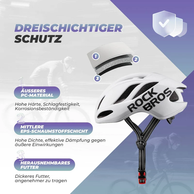 ROCKBROS Fahrradhelm 58-62cm Einstellbare Cityhelm Belüftung унісекс