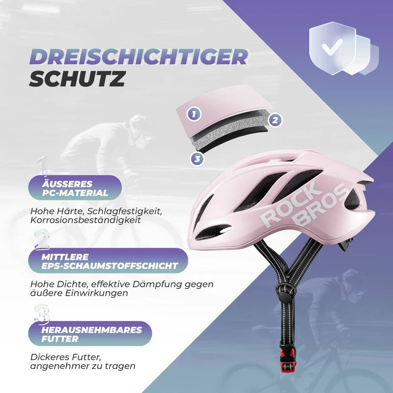 ROCKBROS Fahrradhelm 58-62cm Einstellbare Cityhelm Belüftung унісекс