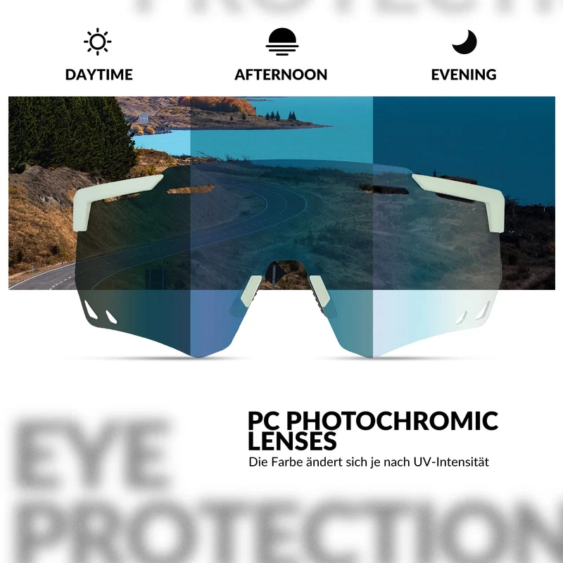 ROCKBROS Ultralicht Fahrradbrille Selbstönende Sonnenbrille met UV400-Schutz