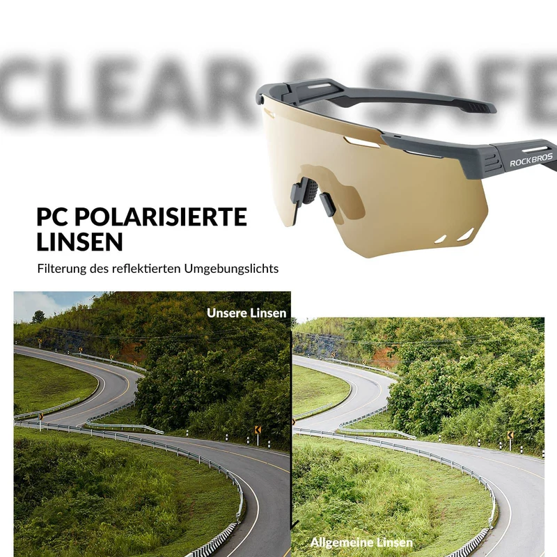 ROCKBROS Ultralicht Fahrradbrille Selbstönende Sonnenbrille met UV400-Schutz