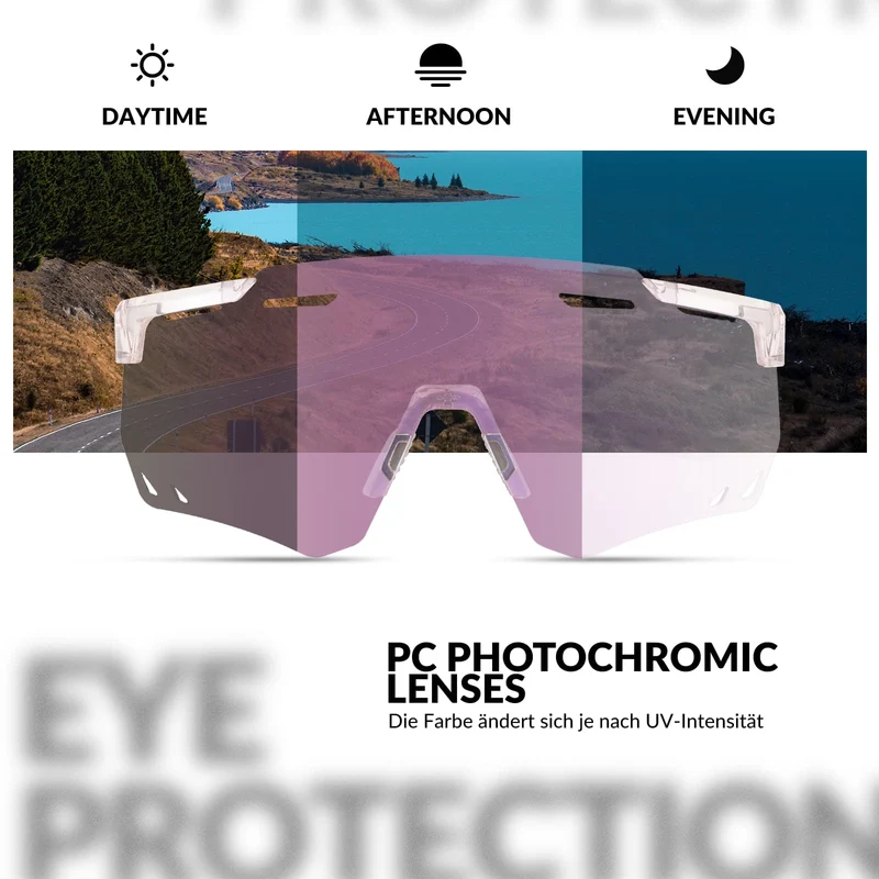 ROCKBROS Ultralicht Fahrradbrille Selbstönende Sonnenbrille met UV400-Schutz