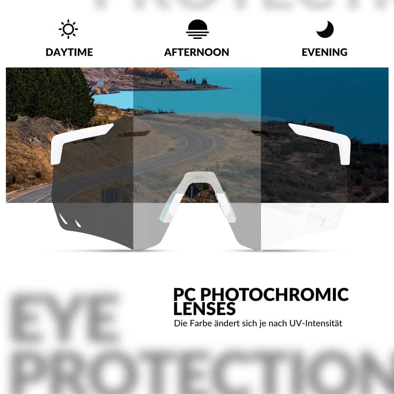 ROCKBROS Ultralicht Fahrradbrille Selbstönende Sonnenbrille met UV400-Schutz
