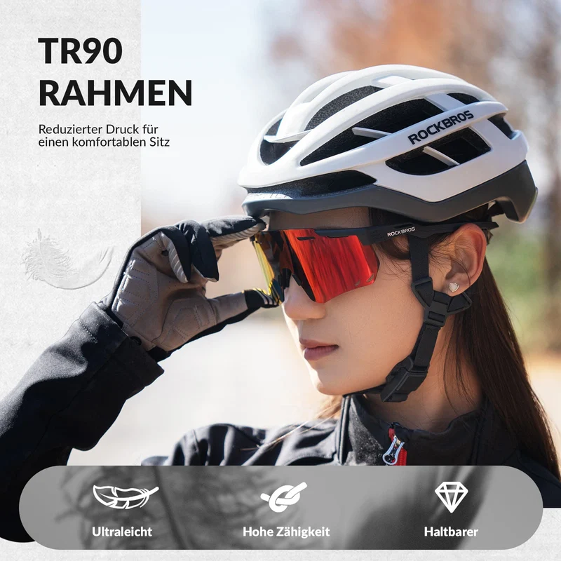 ROCKBROS Ultralicht Fahrradbrille Selbstönende Sonnenbrille met UV400-Schutz
