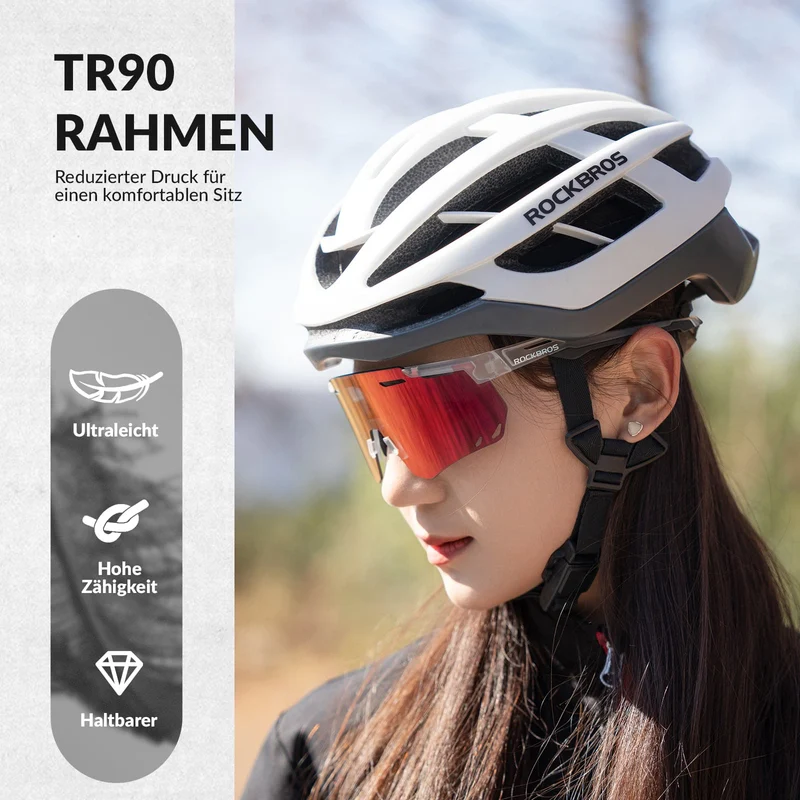 ROCKBROS Ultralicht Fahrradbrille Selbstönende Sonnenbrille met UV400-Schutz