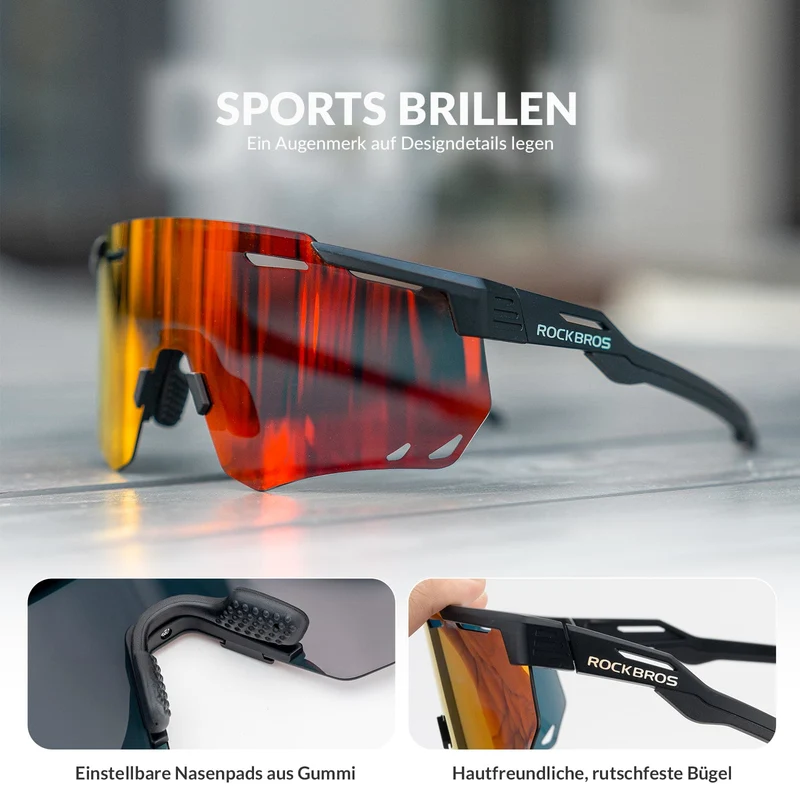 ROCKBROS Ultralicht Fahrradbrille Selbstönende Sonnenbrille met UV400-Schutz