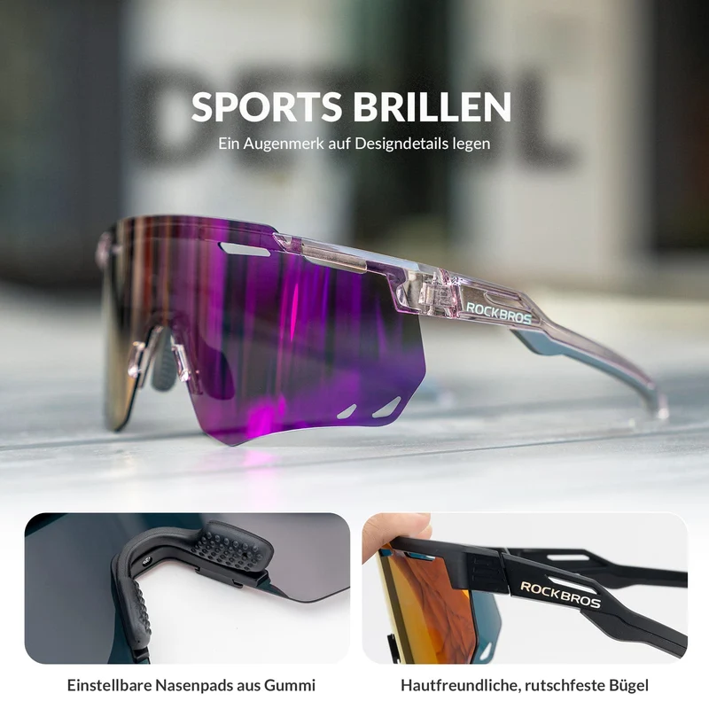 ROCKBROS Ultralicht Fahrradbrille Selbstönende Sonnenbrille met UV400-Schutz