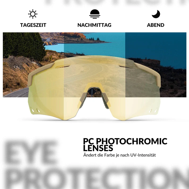 ROCKBROS Ultralicht Fahrradbrille Selbstönende Sonnenbrille met UV400-Schutz