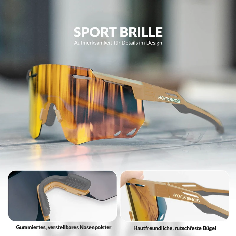 ROCKBROS Ultralicht Fahrradbrille Selbstönende Sonnenbrille met UV400-Schutz