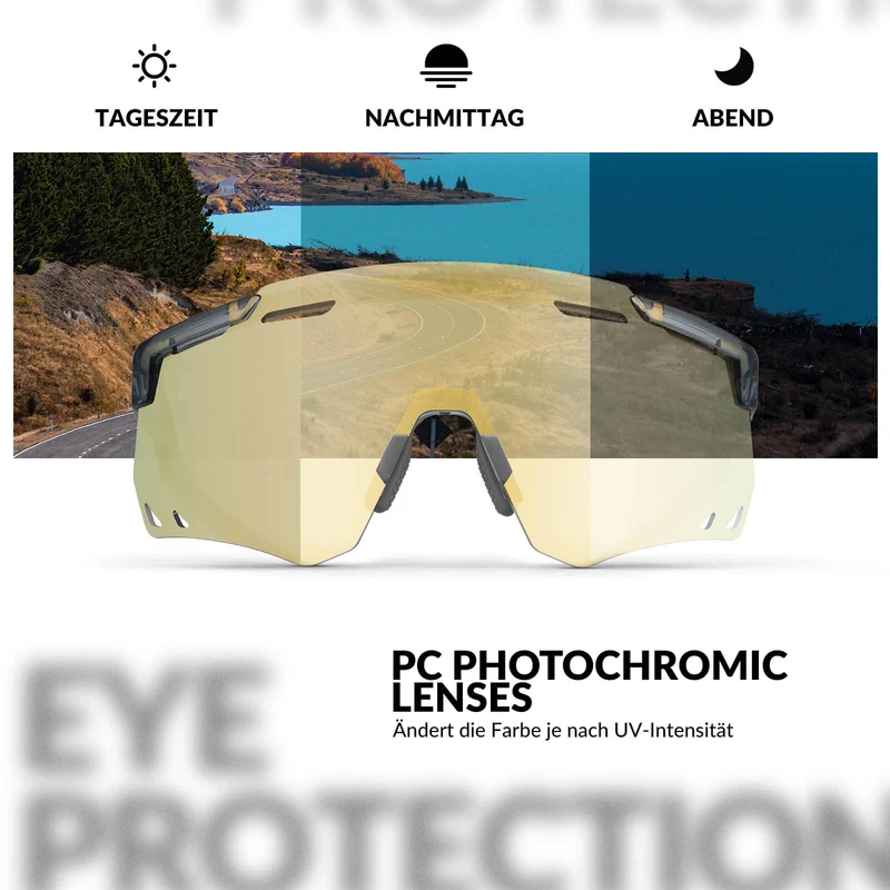 ROCKBROS Ultralicht Fahrradbrille Selbstönende Sonnenbrille met UV400-Schutz
