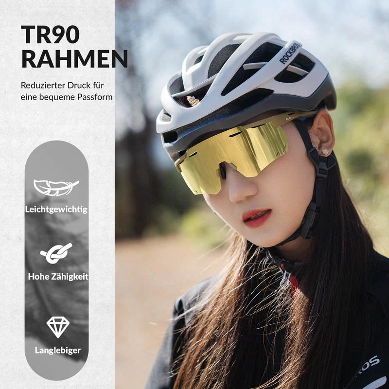ROCKBROS Ultralicht Fahrradbrille Selbstönende Sonnenbrille met UV400-Schutz