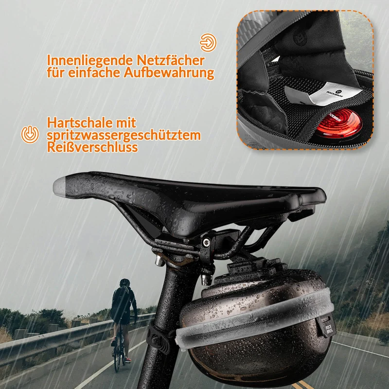 ROCKBROS Fahrrad Satteltaschen Hard Shell Reflektierend 0,4 L mit Halterung