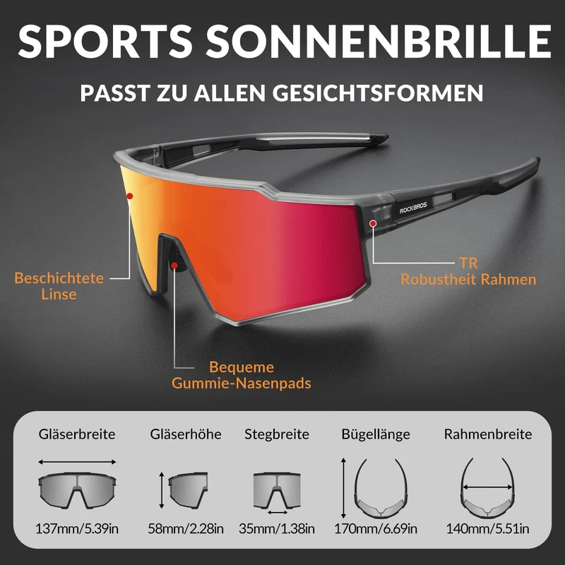 ROCKBROS Polarisatiebril Sportbril voor buitensport