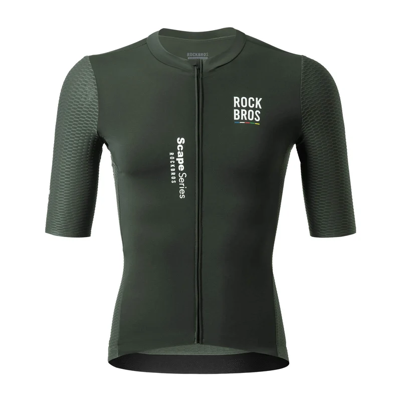 ROAD TO SKY Herren Kurzarm Radtrikot Jersey voor MTB & Rennrad Grün