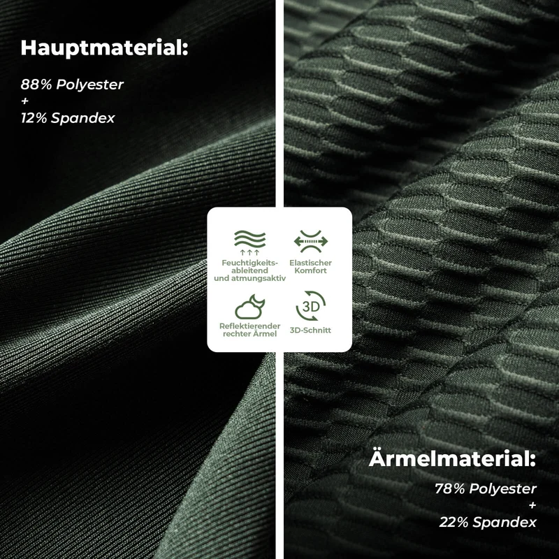 ROAD TO SKY Herren Kurzarm Radtrikot Jersey voor MTB & Rennrad Grün