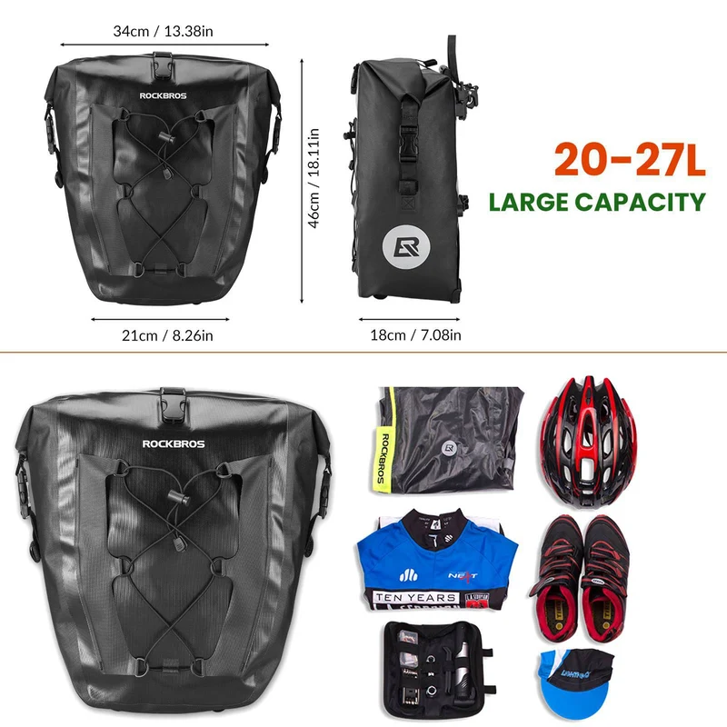 ROCKBROS 100% wasserdichte transporttas met Netztasche 27L