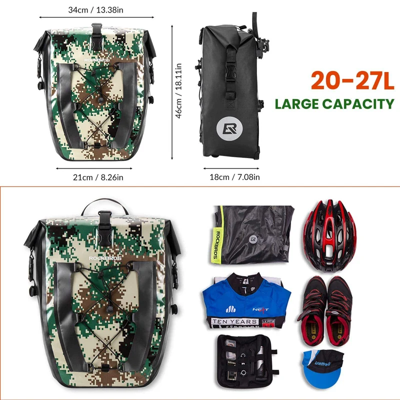 ROCKBROS 100% wasserdichte transporttas met Netztasche 27L
