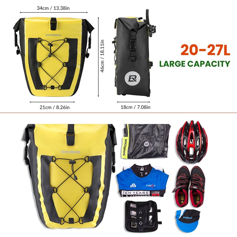 ROCKBROS 100% wasserdichte transporttas met Netztasche 27L