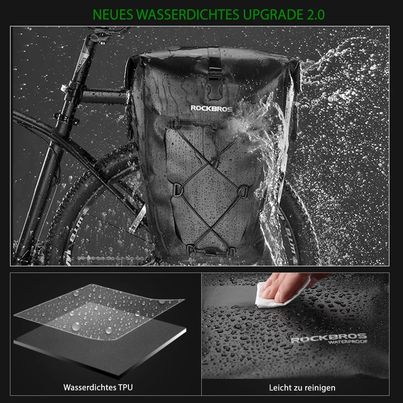 ROCKBROS 100% wasserdichte transporttas met Netztasche 27L