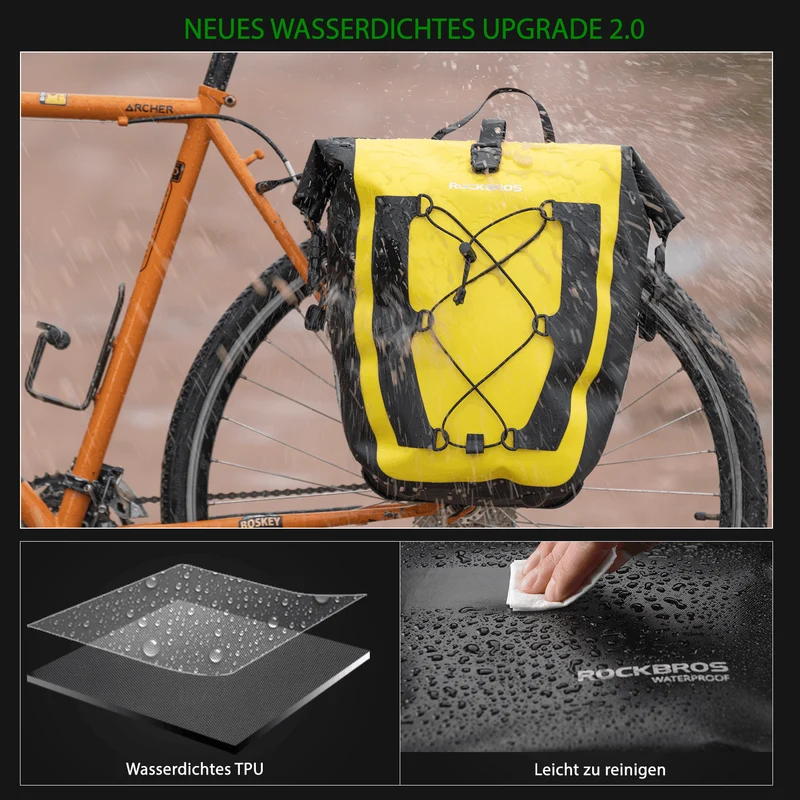ROCKBROS 100% wasserdichte transporttas met Netztasche 27L