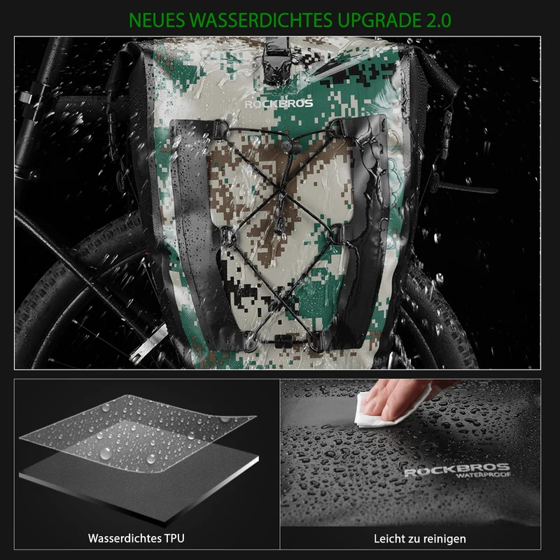 ROCKBROS 100% wasserdichte transporttas met Netztasche 27L