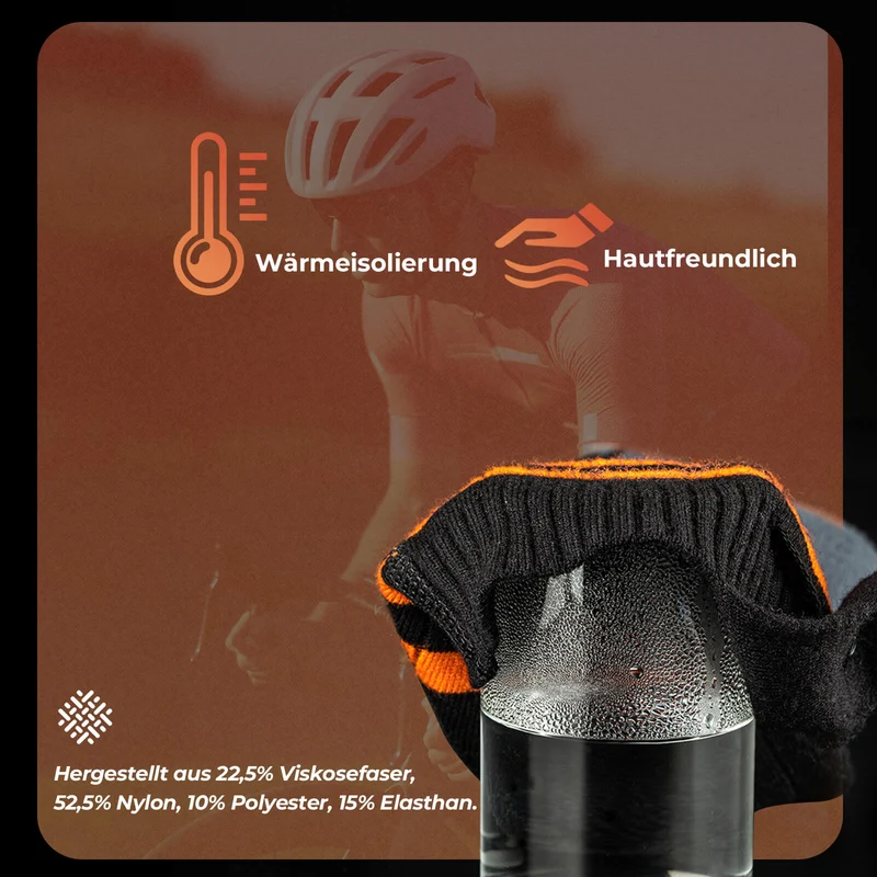 ROCKBROS Sportsocken Fahrradsocken Winter Heizsocken Wiederaufladbar 5000mAh