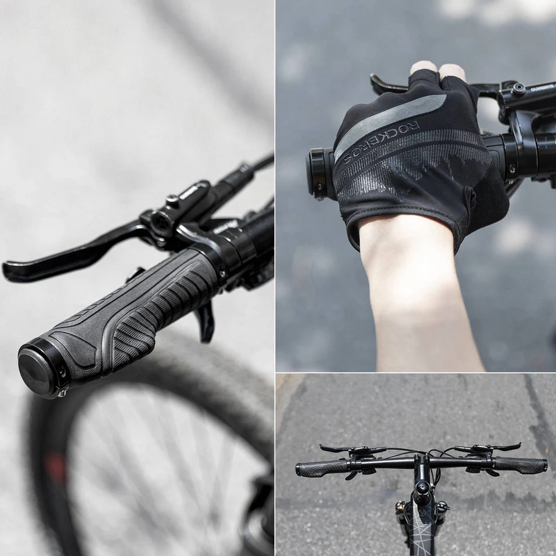 ROCKBROS Rutschfeste Fahrradgriffe aus Gummi mit Lock-on Design für MTB