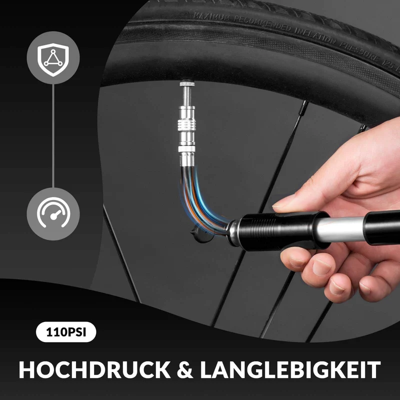 ROCKBROS Luftpumpe Handpomp Schrader & Presta Ventile uit aluminium
