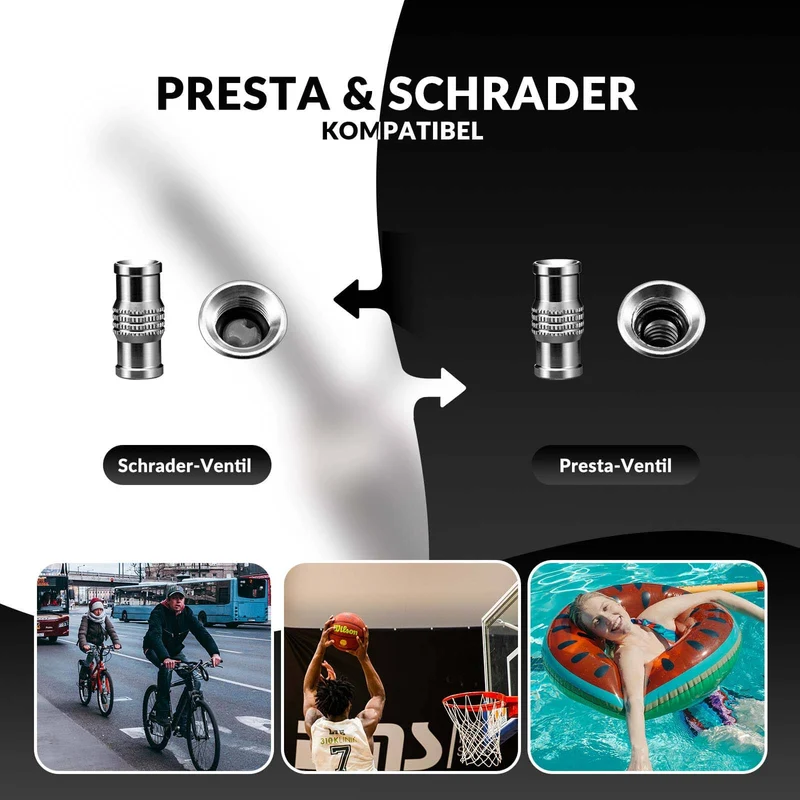 ROCKBROS Luftpumpe Handpomp Schrader & Presta Ventile uit aluminium