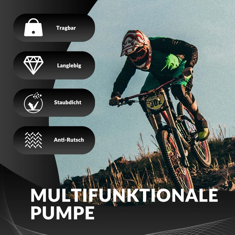 ROCKBROS Luftpumpe Handpomp Schrader & Presta Ventile uit aluminium