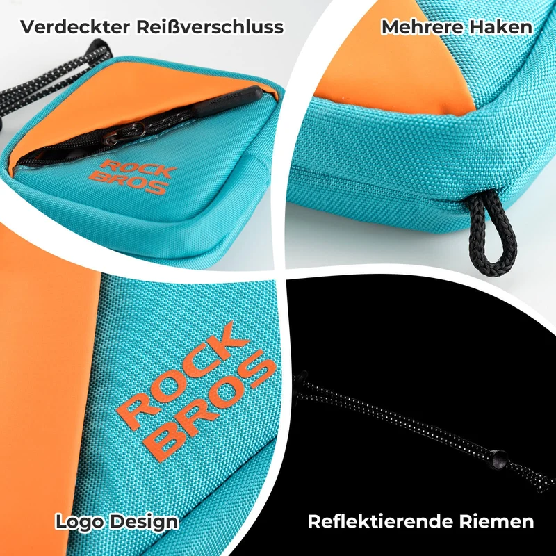ROCKBROS Mini Fahrrad Satteltasche Fahrradtassche Geldzak met Gurt 0,25L