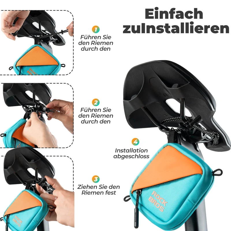 ROCKBROS Mini Fahrrad Satteltasche Fahrradtassche Geldzak met Gurt 0,25L