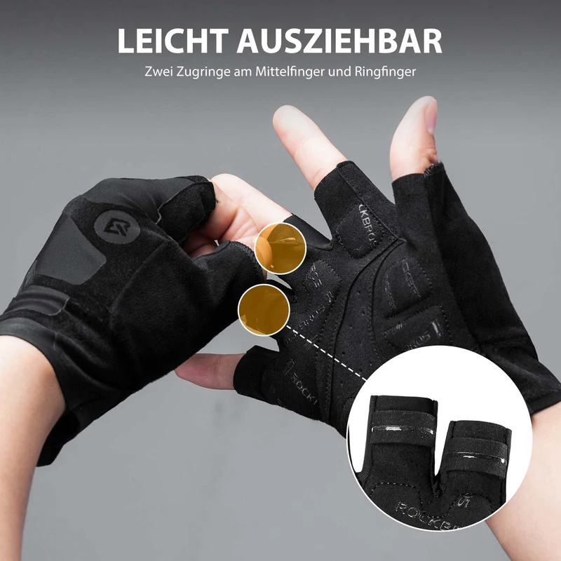 ROCKBROS Halbfinger-Radhandschuhe stoßdämpfend und rutschfest унісекс