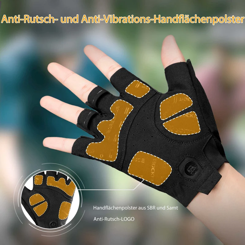 ROCKBROS Halbfinger-Radhandschuhe stoßdämpfend und rutschfest унісекс
