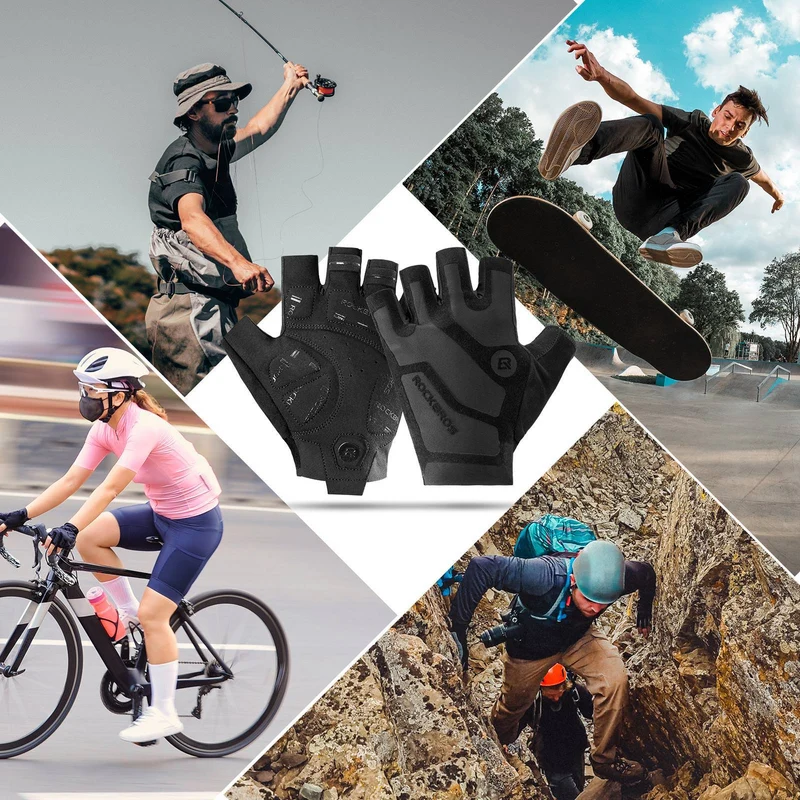 ROCKBROS Halbfinger-Radhandschuhe stoßdämpfend und rutschfest унісекс
