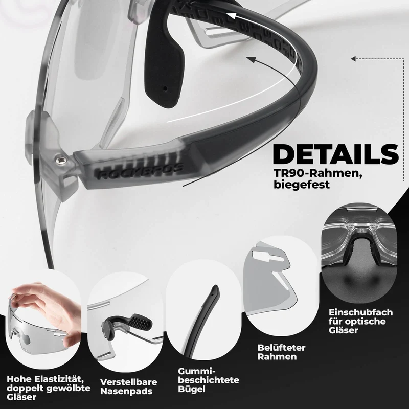 ROCKBROS Sonnenbrille Winddichte Fahrradbrille für Outdoor-Sportarten