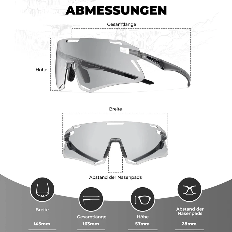 ROCKBROS Sonnenbrille Winddichte Fahrradbrille für Outdoor-Sportarten