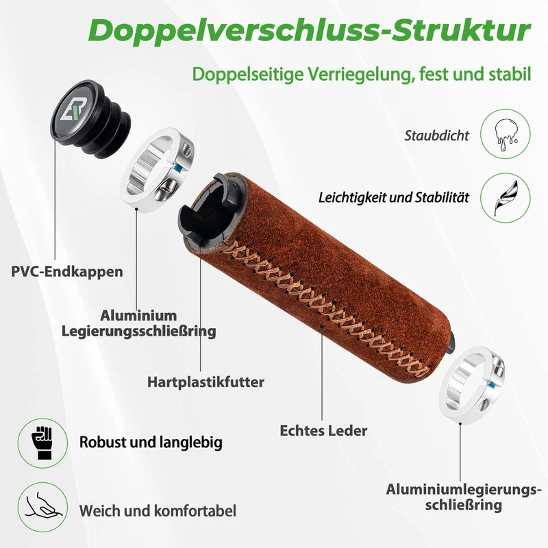 ROCKBROS MTB Griffe Ergonomische Lenkergriffe Rutschfester voor 22 mm