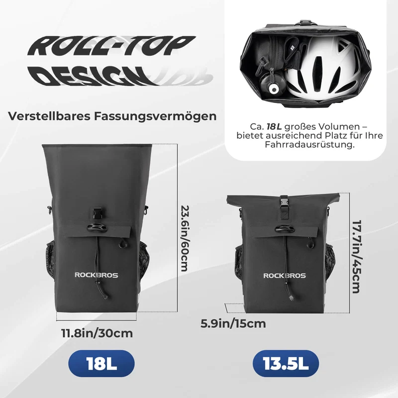 Заплечнік 3 у 1 Wasserdicht Gepäckträgertasche Umhängetasche 18L
